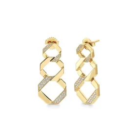 0.48ctw Diamond Octave Chain Link Drop Earrings