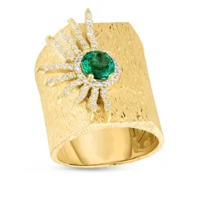 1.00ct Emerald, .74ctw Diamond Ring