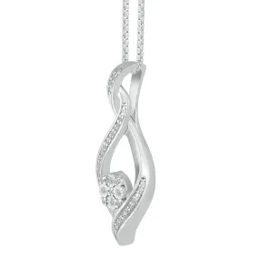 1/15 CTW Diamond Twist Fashion 18-inch Pendant in Sterling Silver