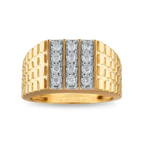 1/3 CTW Diamond Nugget Ring in 10KT Yellow Gold