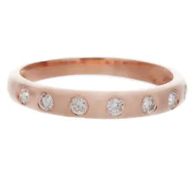 14k Rose Gold Diamond Band