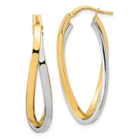 14K TT Gold Double Oval Hoop Earrings