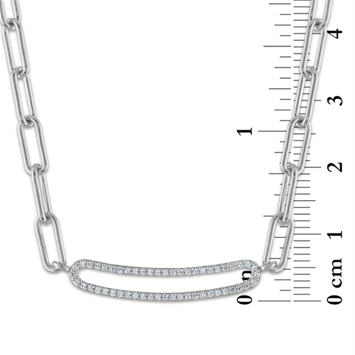 1/5 CTW Diamond Fashion 17-inch Necklace in Rhodium Plated Sterling Silver