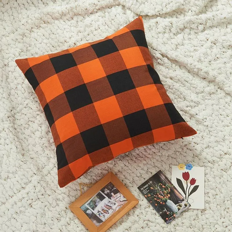 4 PCs Digital Printed Cotton Cushions-Slush Check