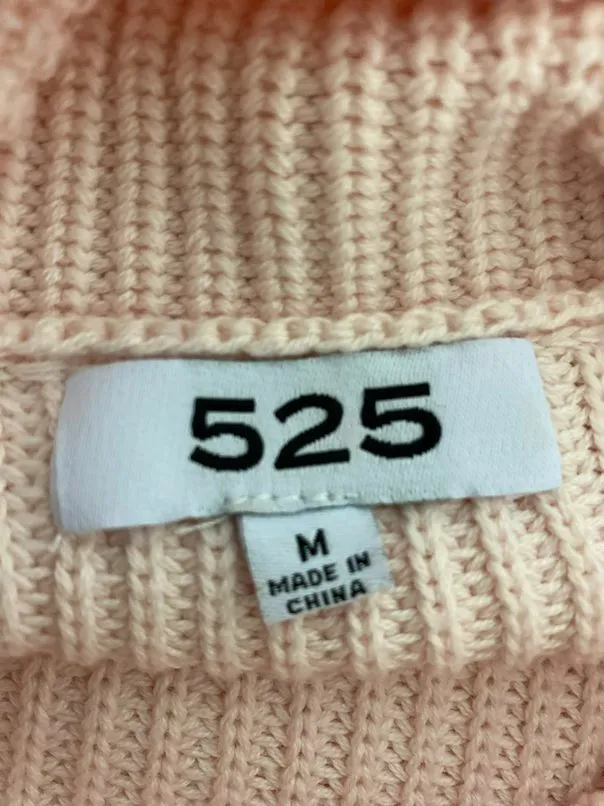 525 AMERICA PALE PINK VIDA WIDE CUFF SLOUCHY TURTLENECK SWEATER SIZE MEDIUM