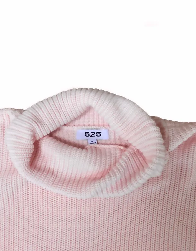 525 AMERICA PALE PINK VIDA WIDE CUFF SLOUCHY TURTLENECK SWEATER SIZE MEDIUM