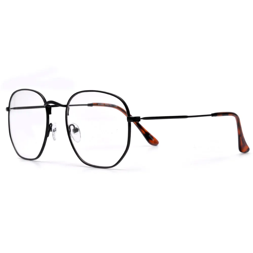 54mm Chic Geometric Flat Lens Clear Eyewear