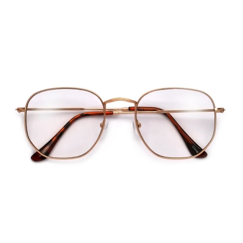 54mm Chic Geometric Flat Lens Clear Eyewear