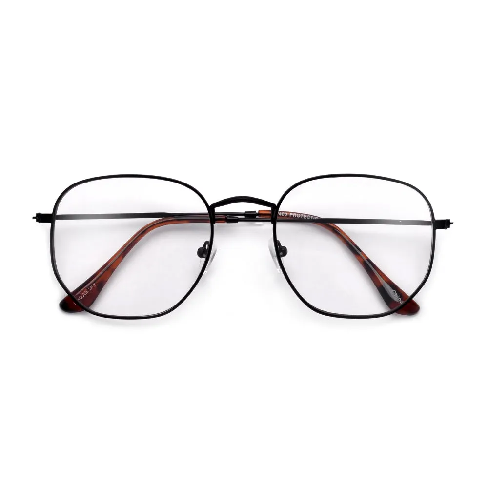 54mm Chic Geometric Flat Lens Clear Eyewear