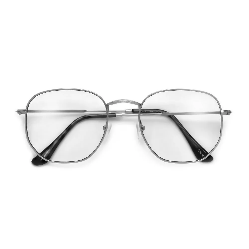 54mm Chic Geometric Flat Lens Clear Eyewear