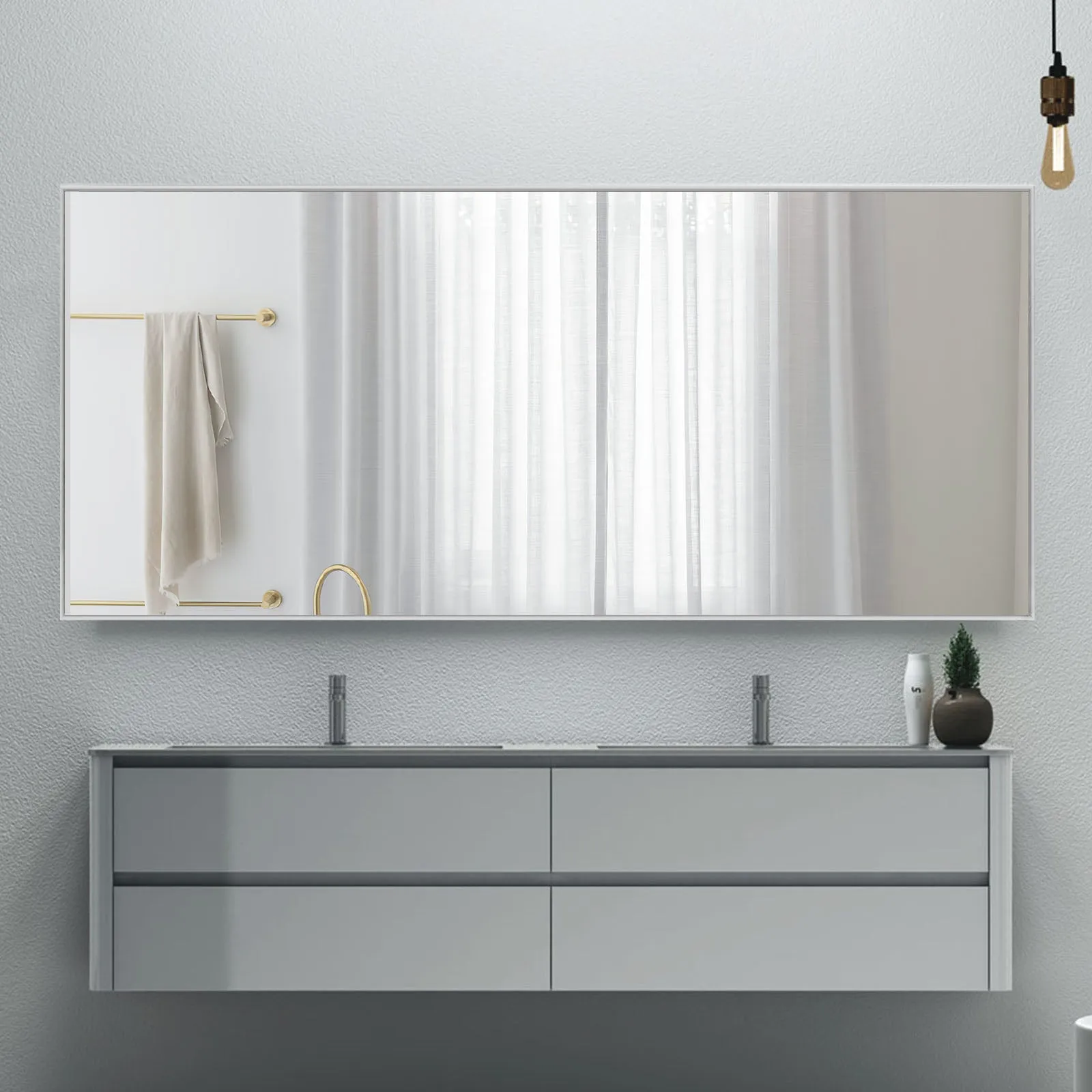 71-in H x 31-in W Metal Framed Full Length Oversized Mirror