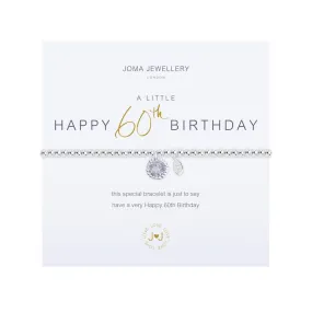 A Little 'Happy 60th Birthday' Bracelet | Silver Plated