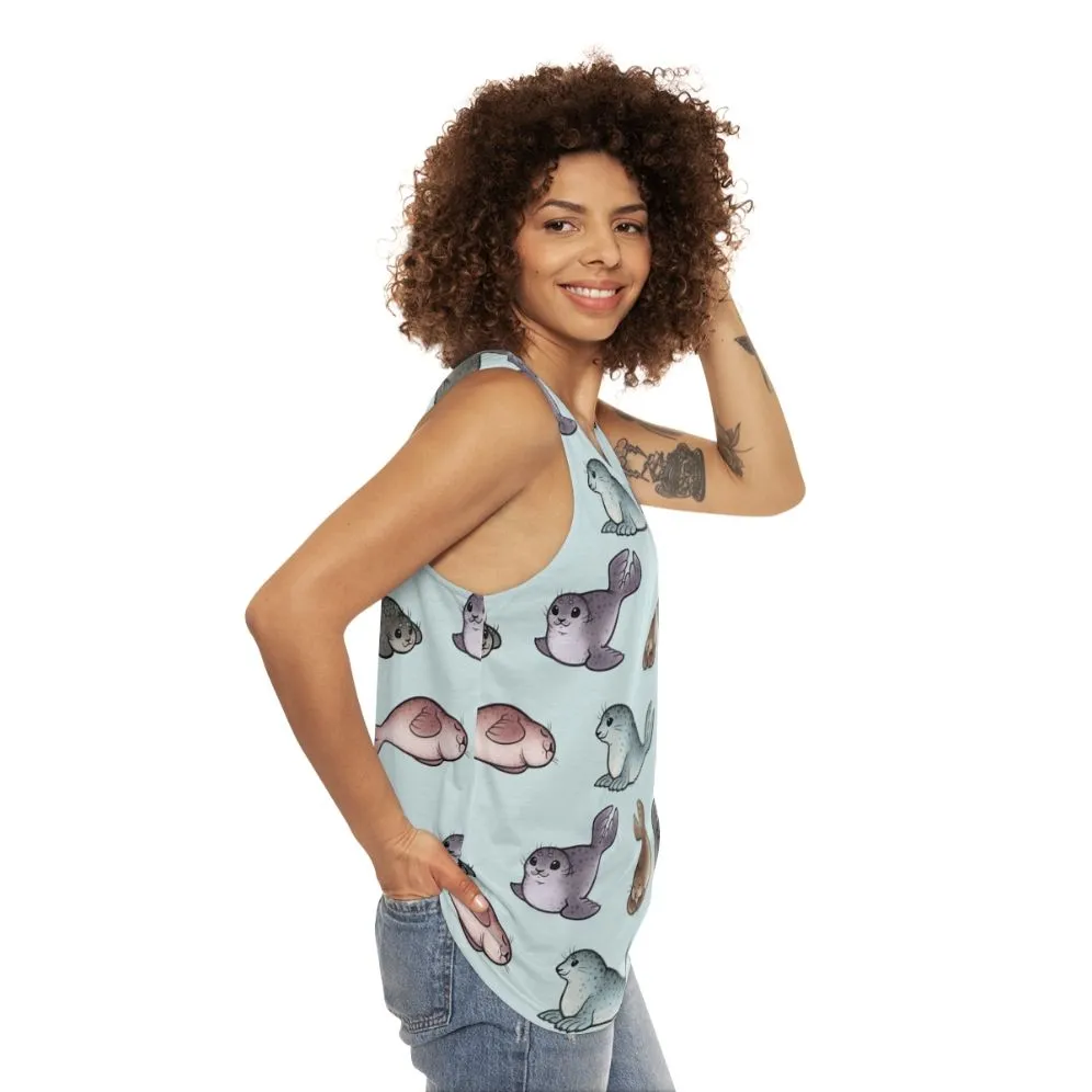 Adorable Unisex Seal Tank Top for Cute Animal Lovers