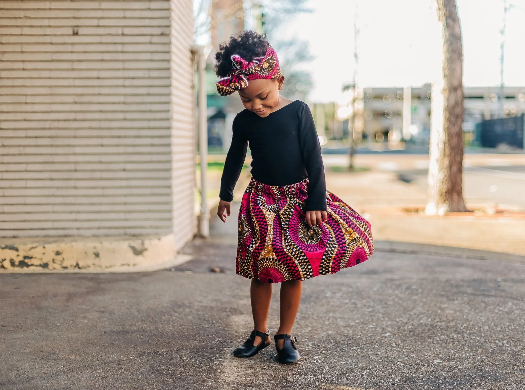 African Blue Skirt and Head Wrap