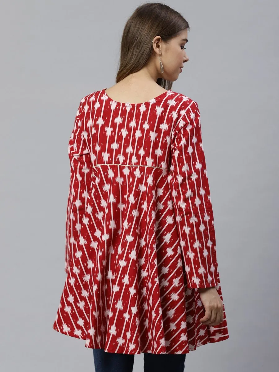 Ahalyaa Maroon Printed Tunic