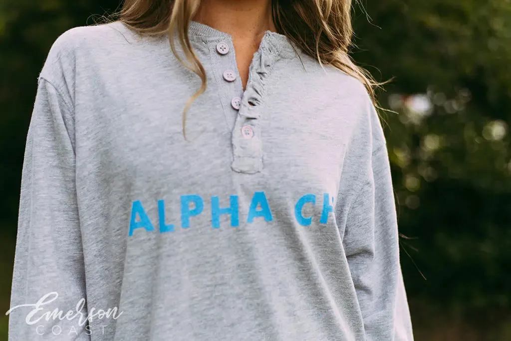 Alpha Chi Omega PR Thermal Long Sleeve Henley