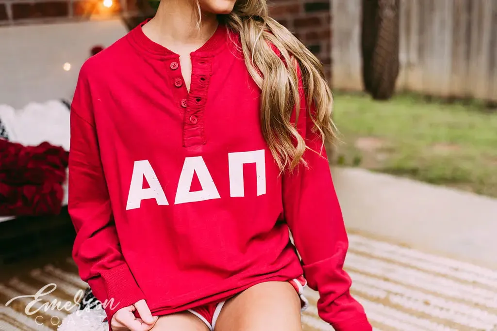 Alpha Delta Pi Red PR Thermal Henley