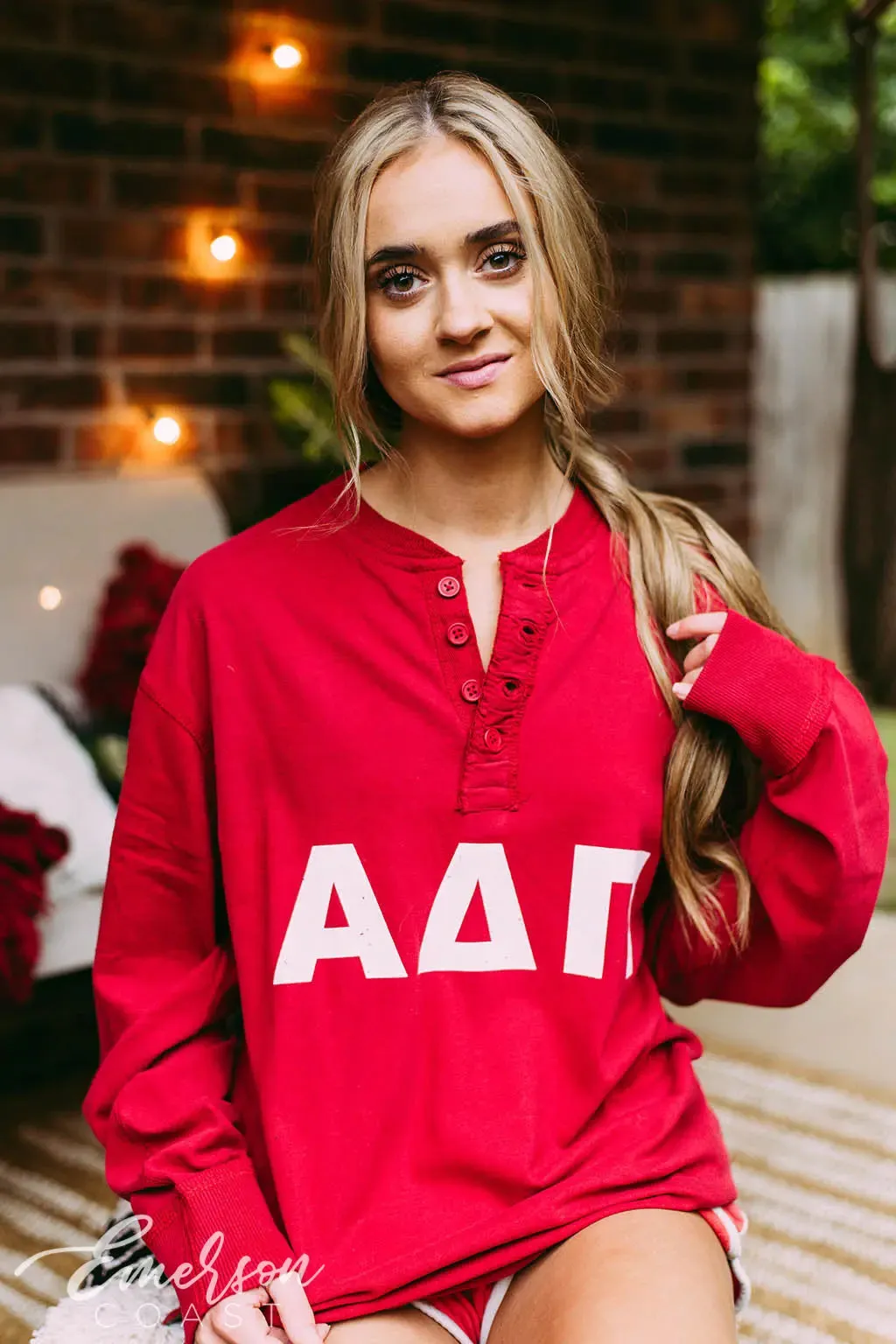 Alpha Delta Pi Red PR Thermal Henley