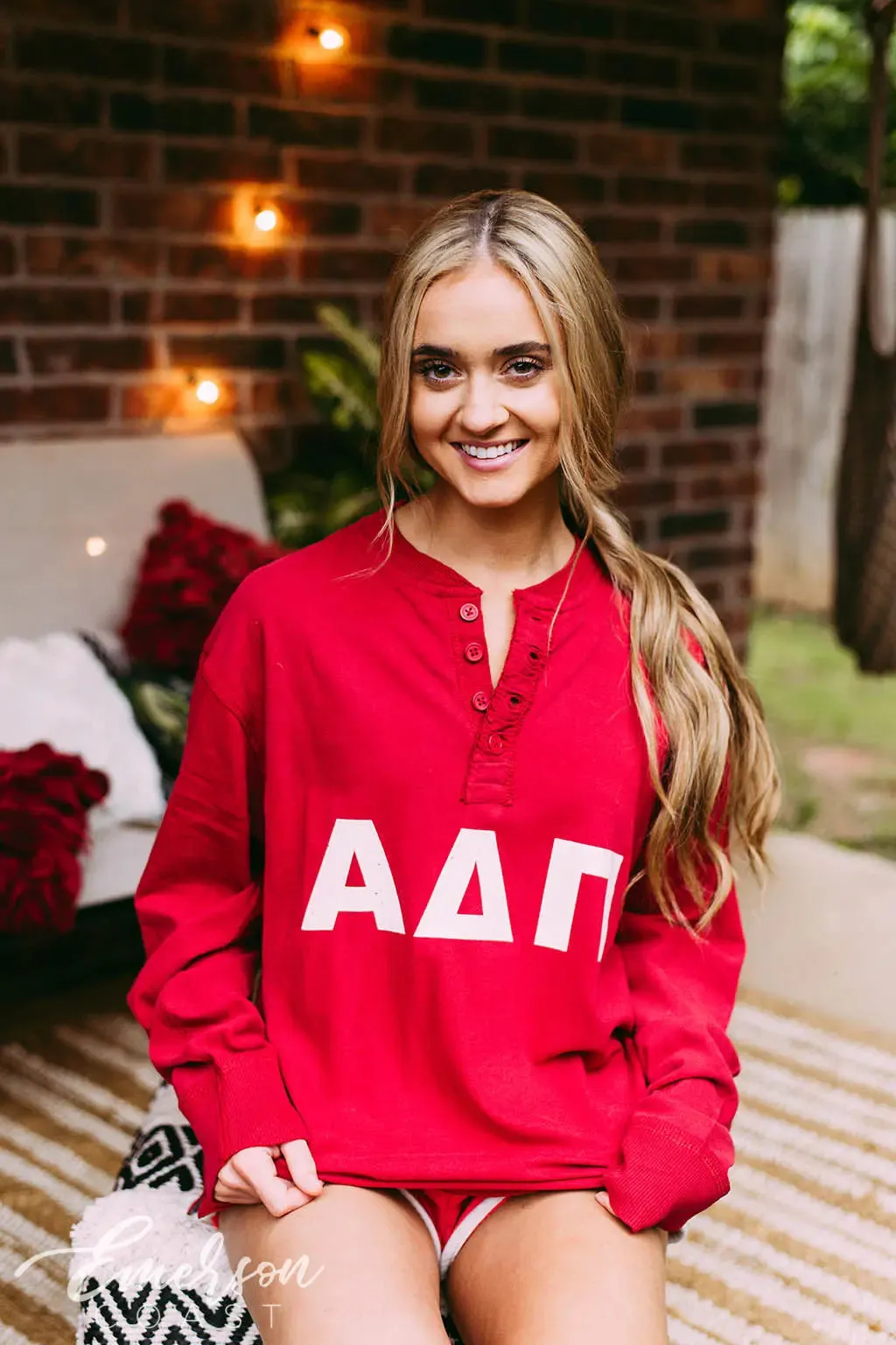 Alpha Delta Pi Red PR Thermal Henley