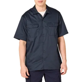 Amazon Essentials Dark Navy Button Up Shirt for Men, Short-Sleeve, Stain and Wrinkle-Resistant, Medium