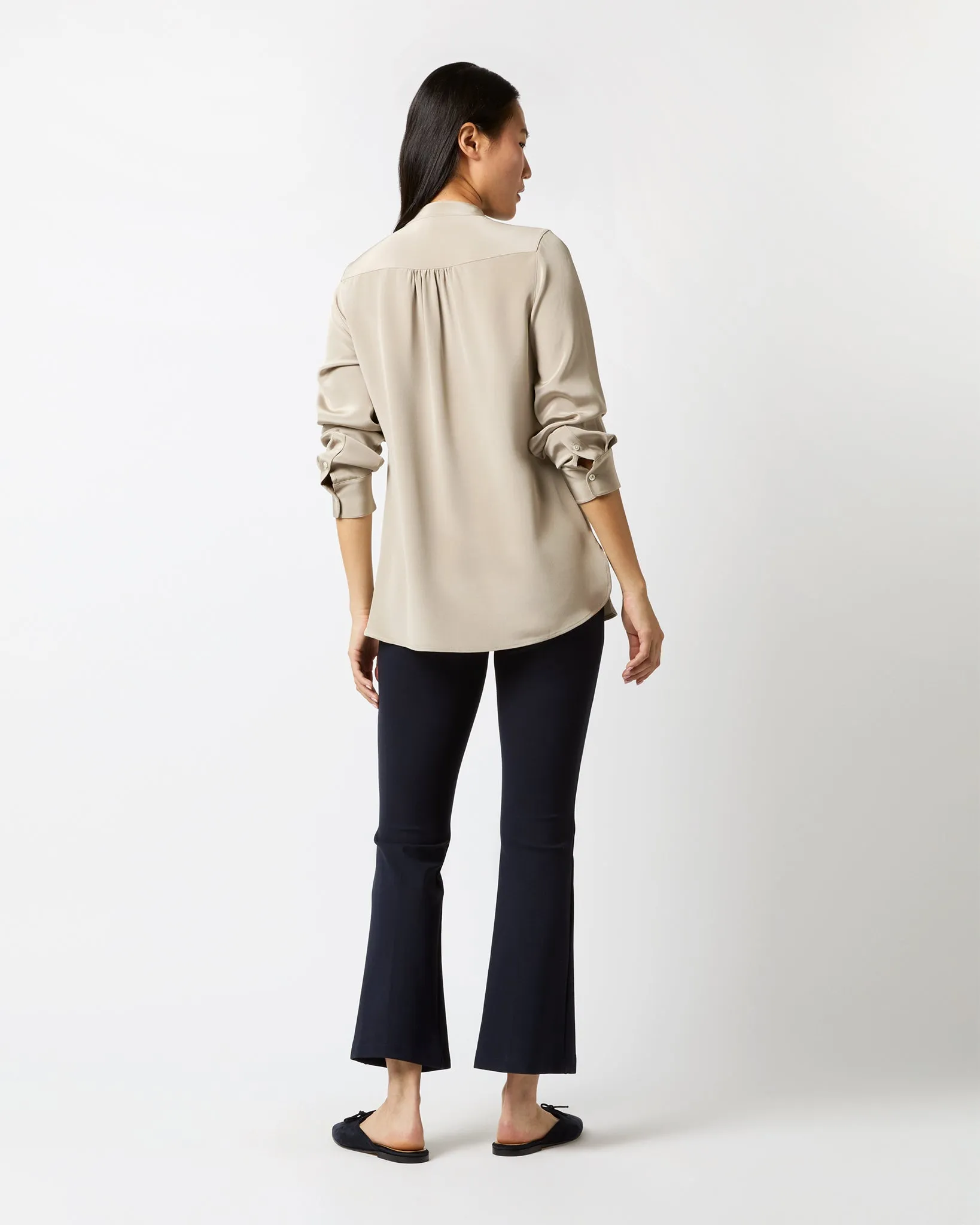 Anna Tunic in Birch Washed Silk Crepe de Chine