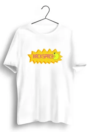 Backspace Graphic Printed White Tshirt