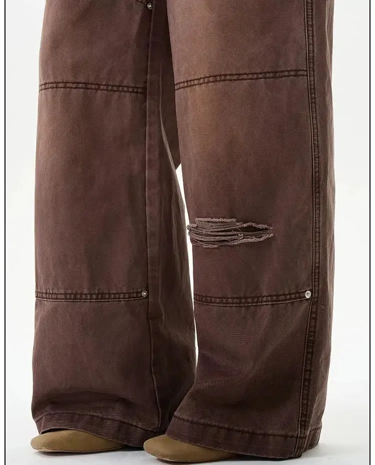 Baggy Distressed Cargo Pants with Pockets