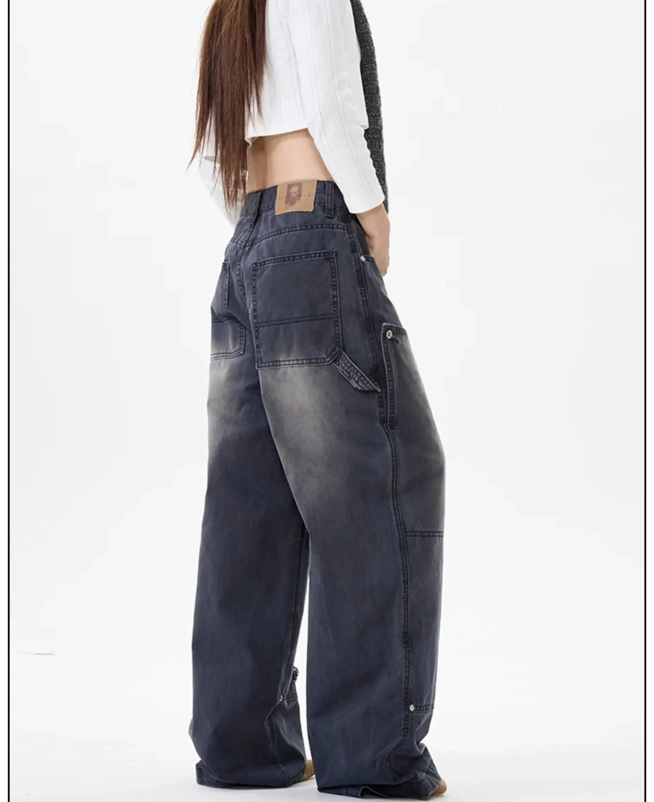 Baggy Distressed Cargo Pants with Pockets