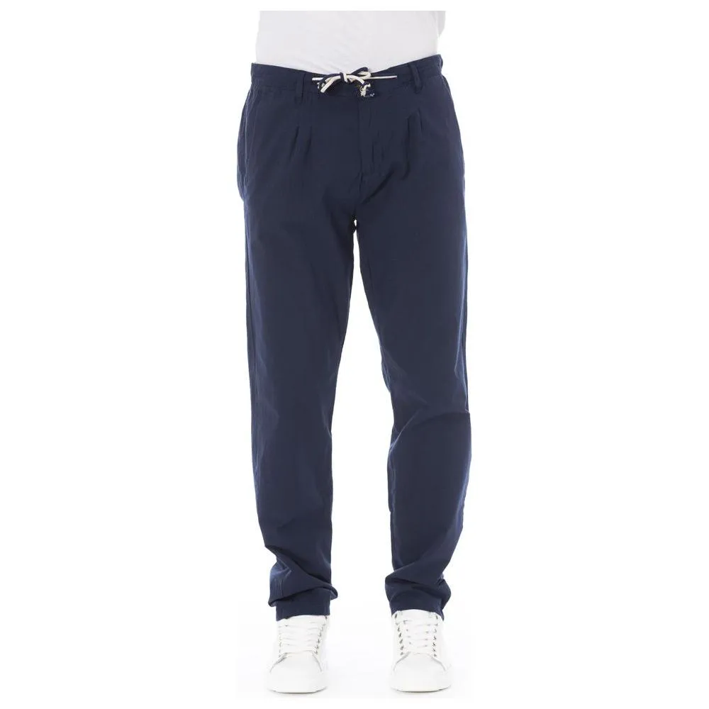 Baldinini Trend Blue Cotton Men Chino Pants