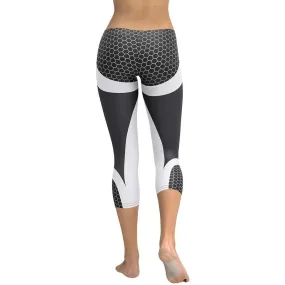 Beehive Geometric Capris Onyx Gray