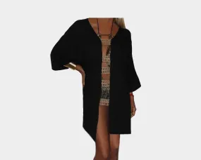 Black Cover-up Burlap Beach Tunic - The Ibiza