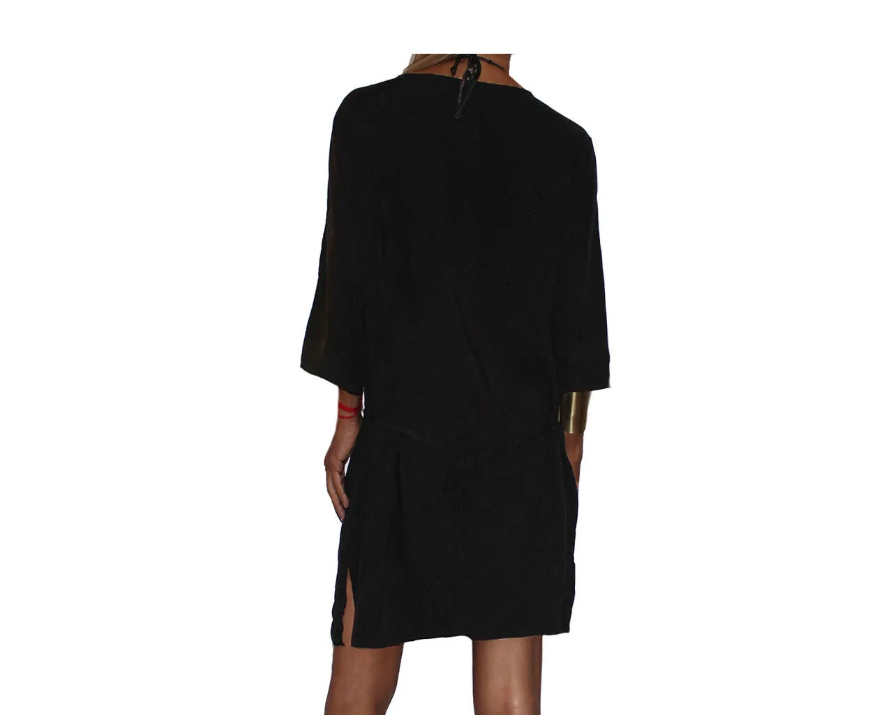 Black Cover-up Burlap Beach Tunic - The Ibiza