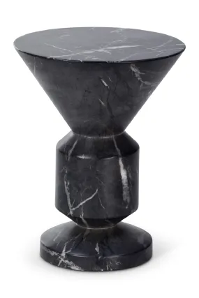 Black Marble Geometrical Side Table | Liang & Eimil Argos