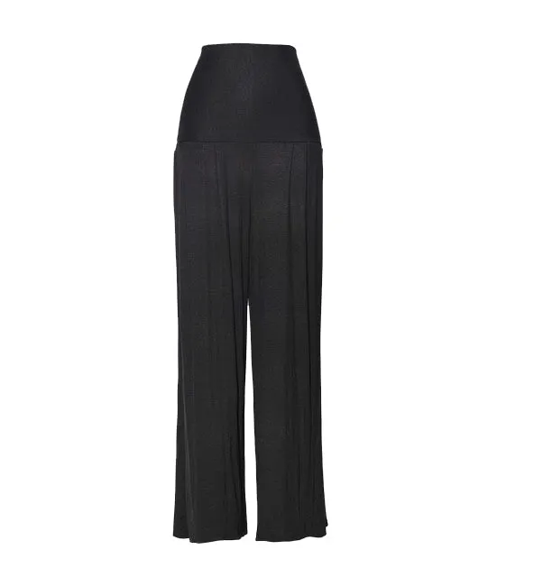 Black Modal Jersey High Waist Pants