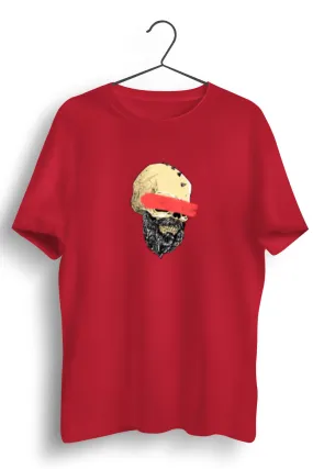 Blind Skull Graphic Printed Red Tshirt