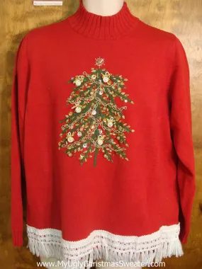 Bling Xmas Tree with Ornaments Tacky Xmas Sweater