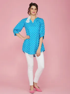 Blue & White Polka Cotton Tunic Only