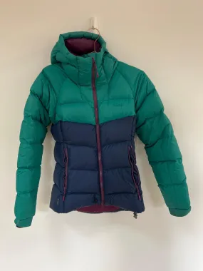 Blue and green hooded puffer jacket, Rab, Size 8 (Polymide)