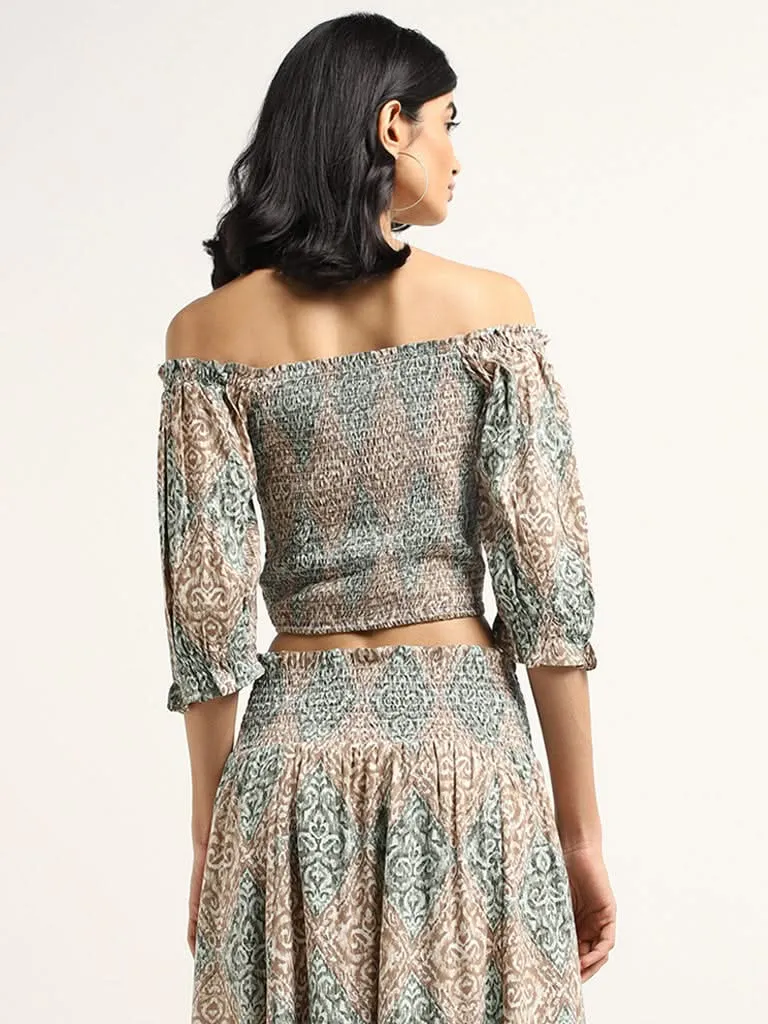 Bombay Paisley Green Printed Top