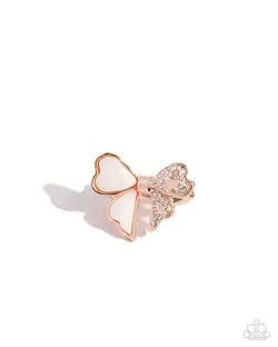 BOW-stopper -Rose Gold Earrings