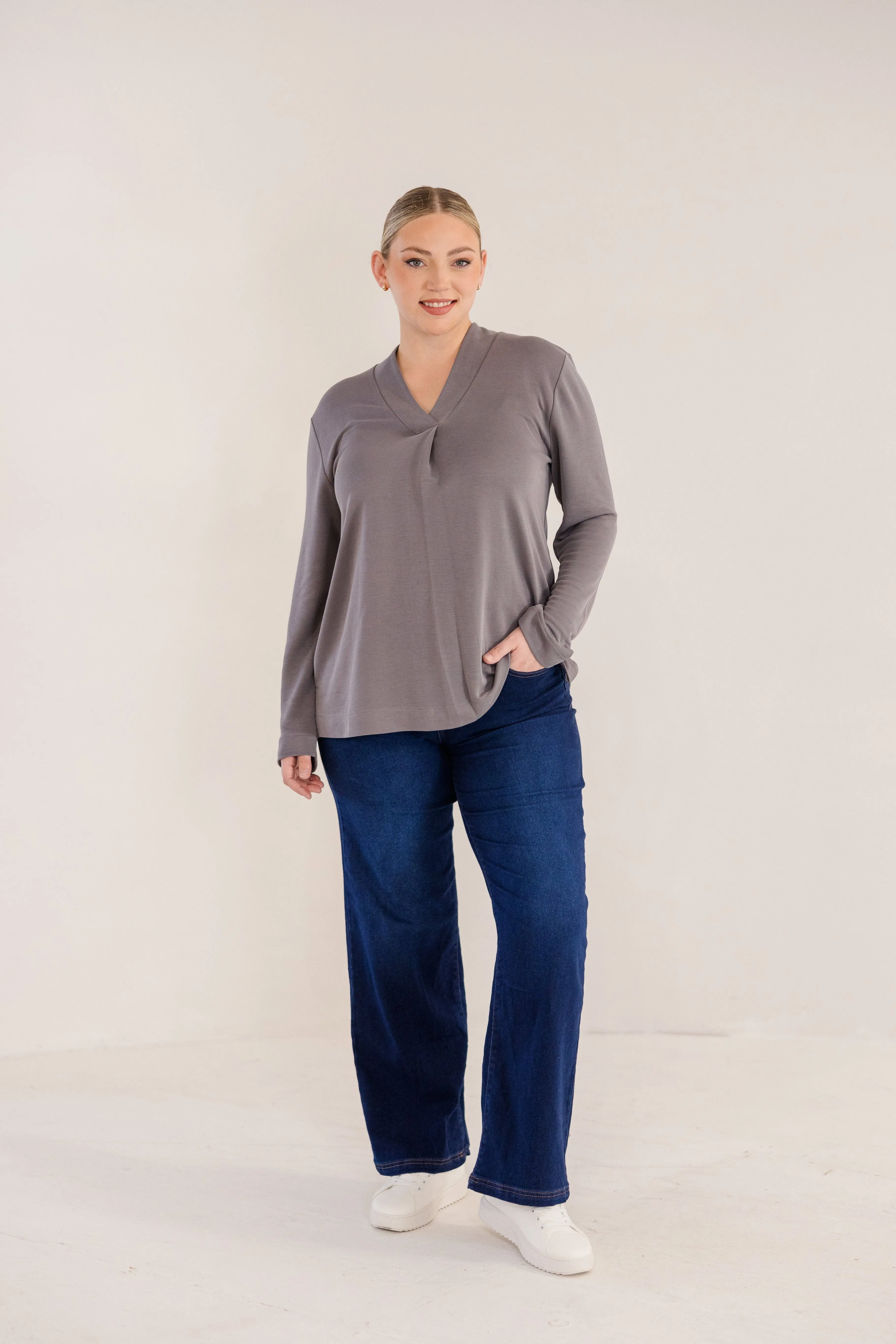 Bowery Wide V-Neck Tunic, Castle Rock