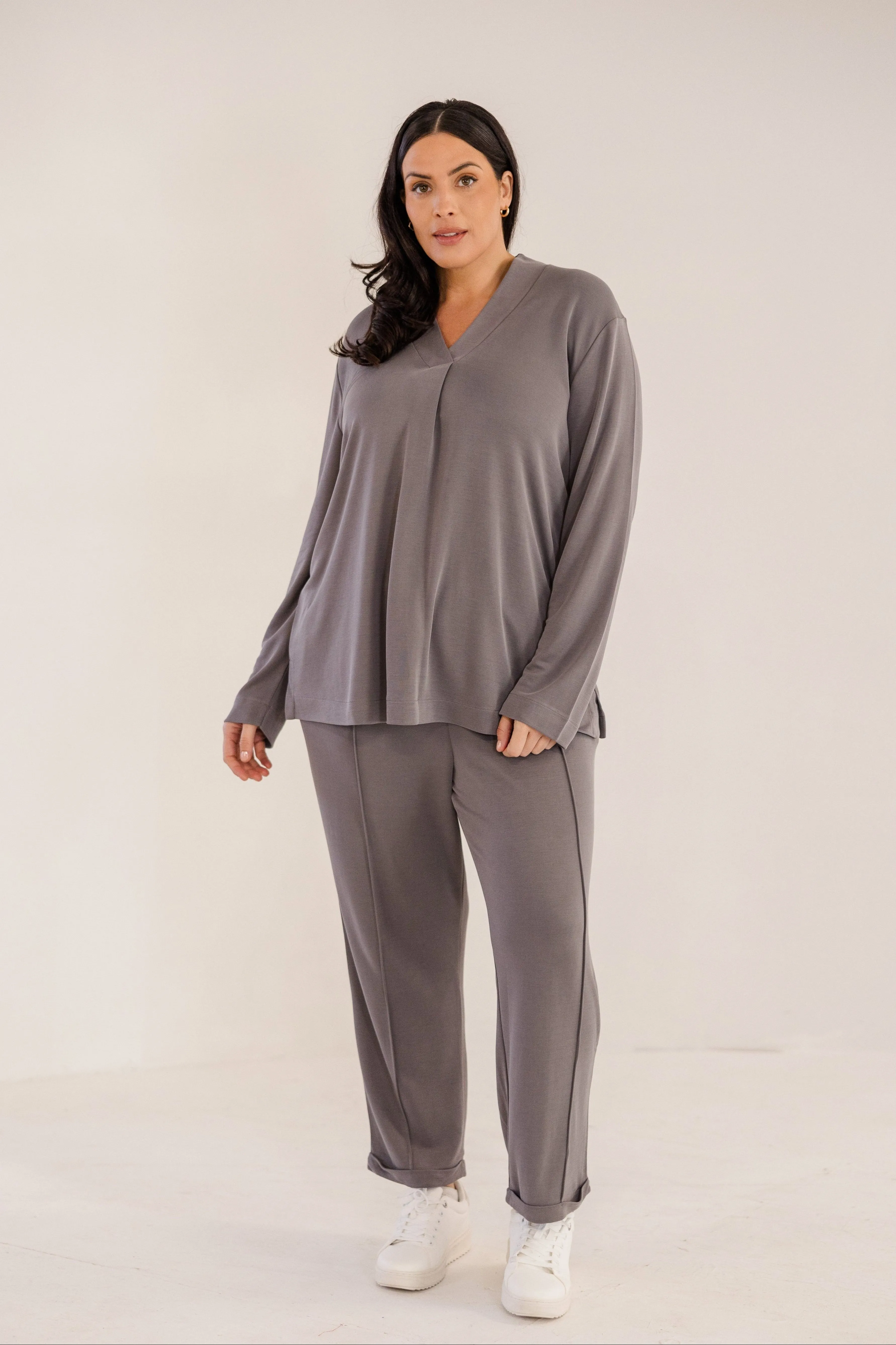 Bowery Wide V-Neck Tunic, Castle Rock