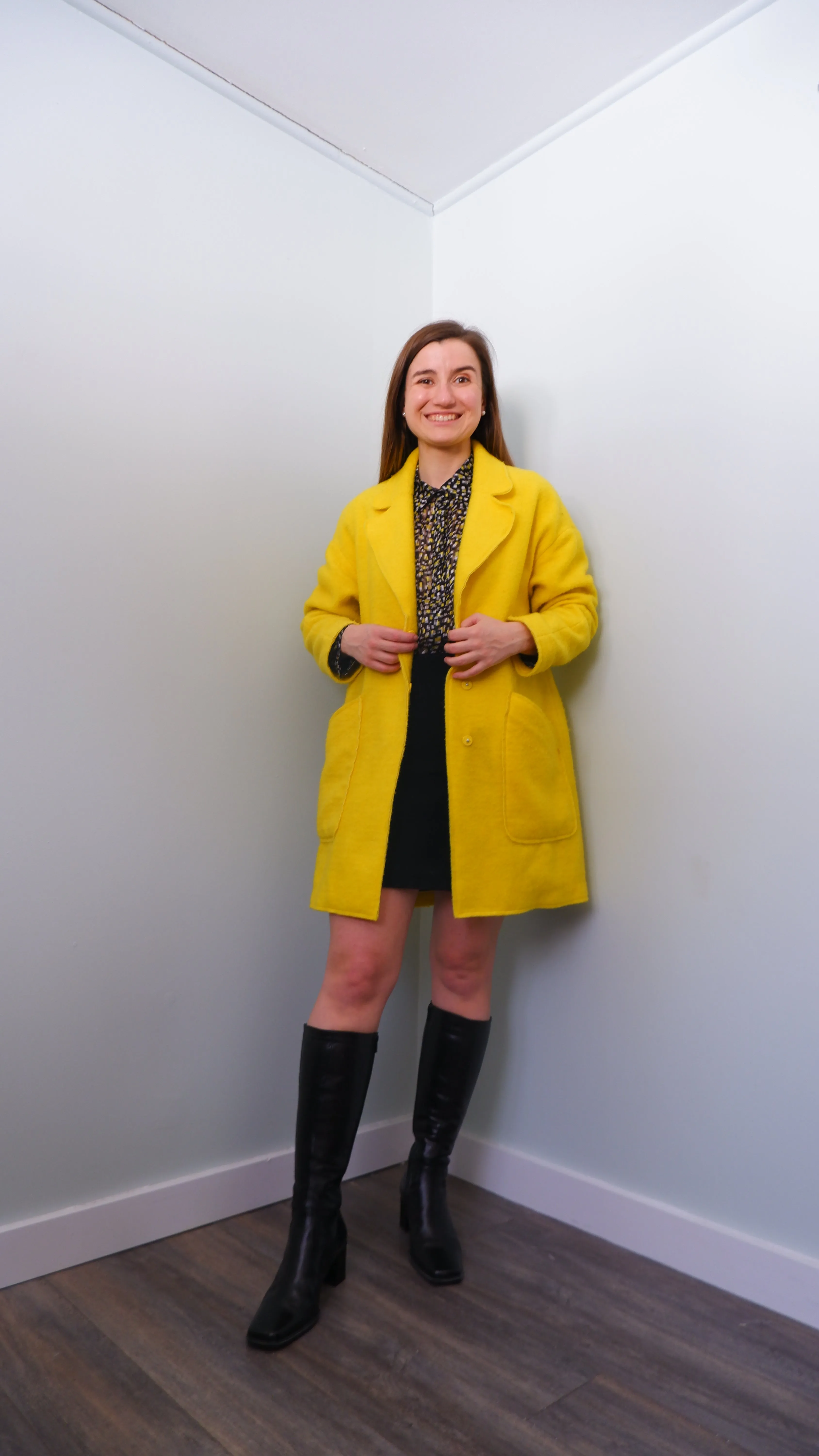 Bright Yellow Peacoat - M/L