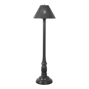 Brinton Floor Lamp in Rustic Red with Smokey Black Metal Shade