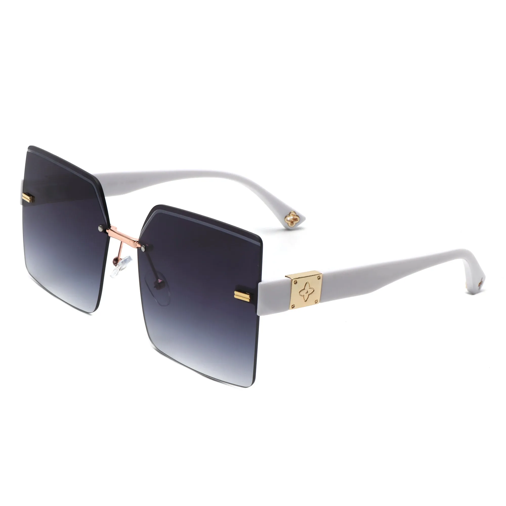 Brisla - Chic Oversized Rimless Square Tinted Fashion Women's Sunglasses