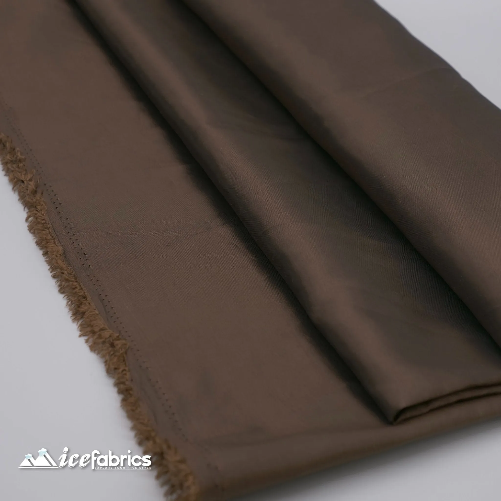 Brown Luxury Solid/ Taffeta Fabric / Fashion Fabric