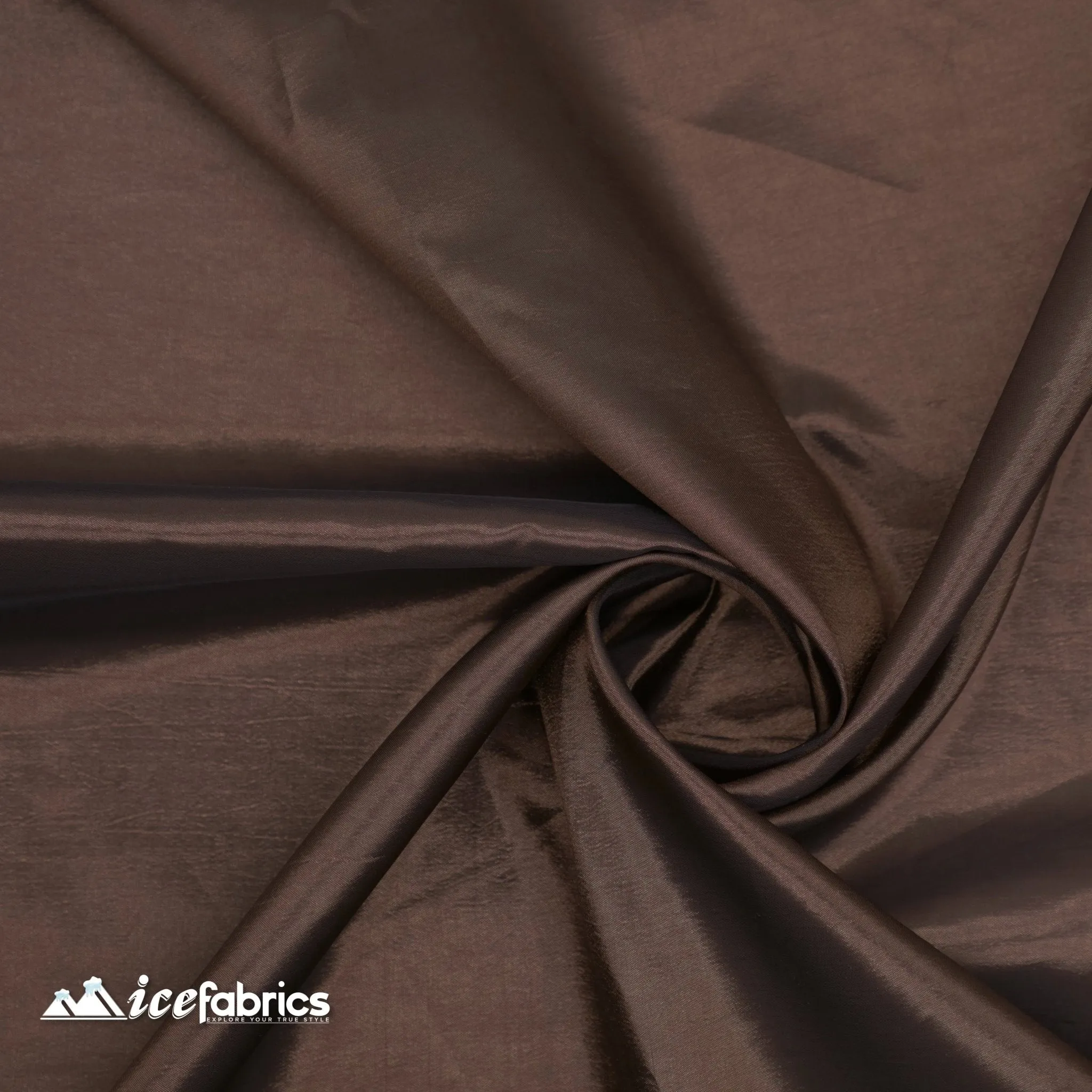 Brown Luxury Solid/ Taffeta Fabric / Fashion Fabric