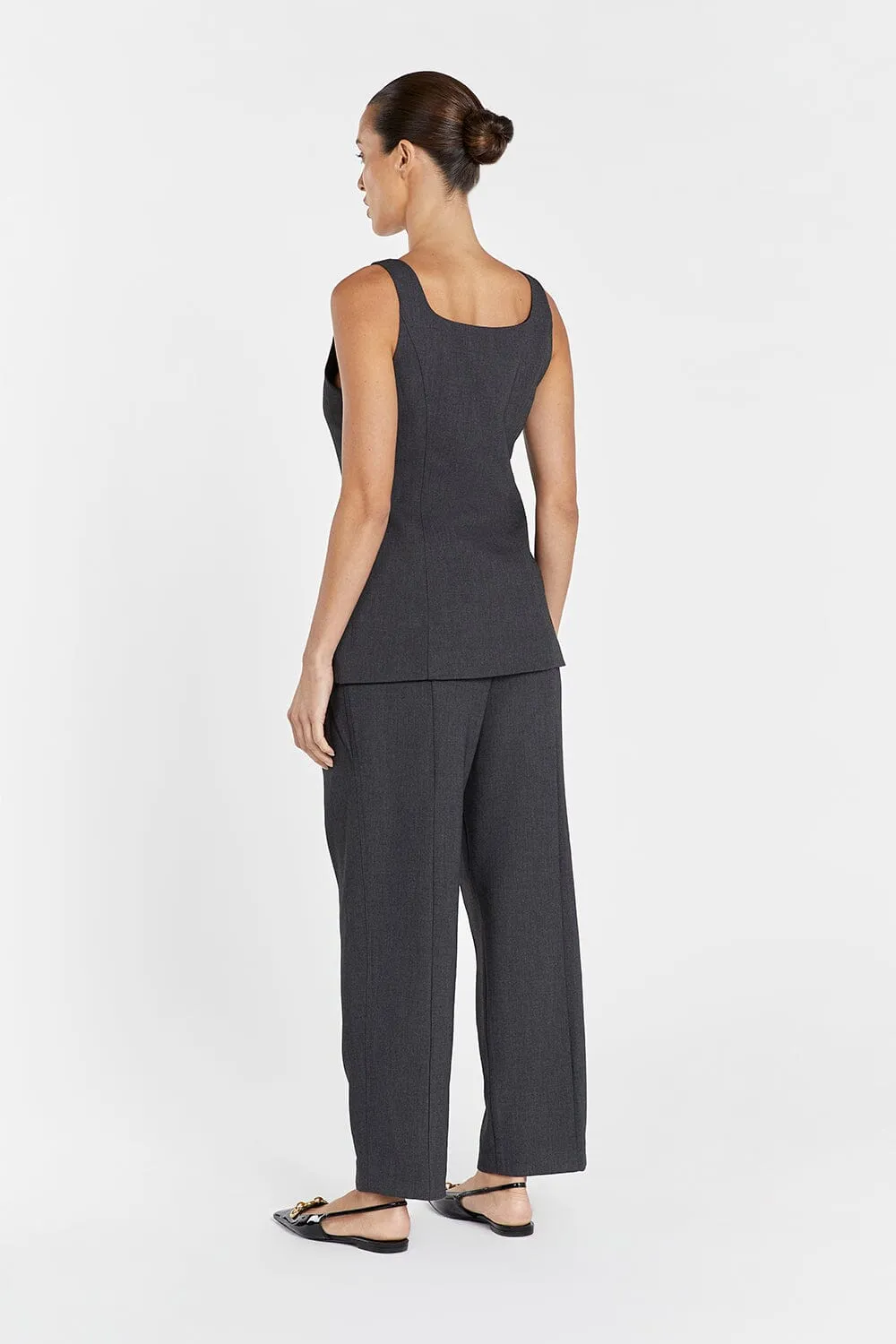 CAREY CHARCOAL SCOOP NECK TOP