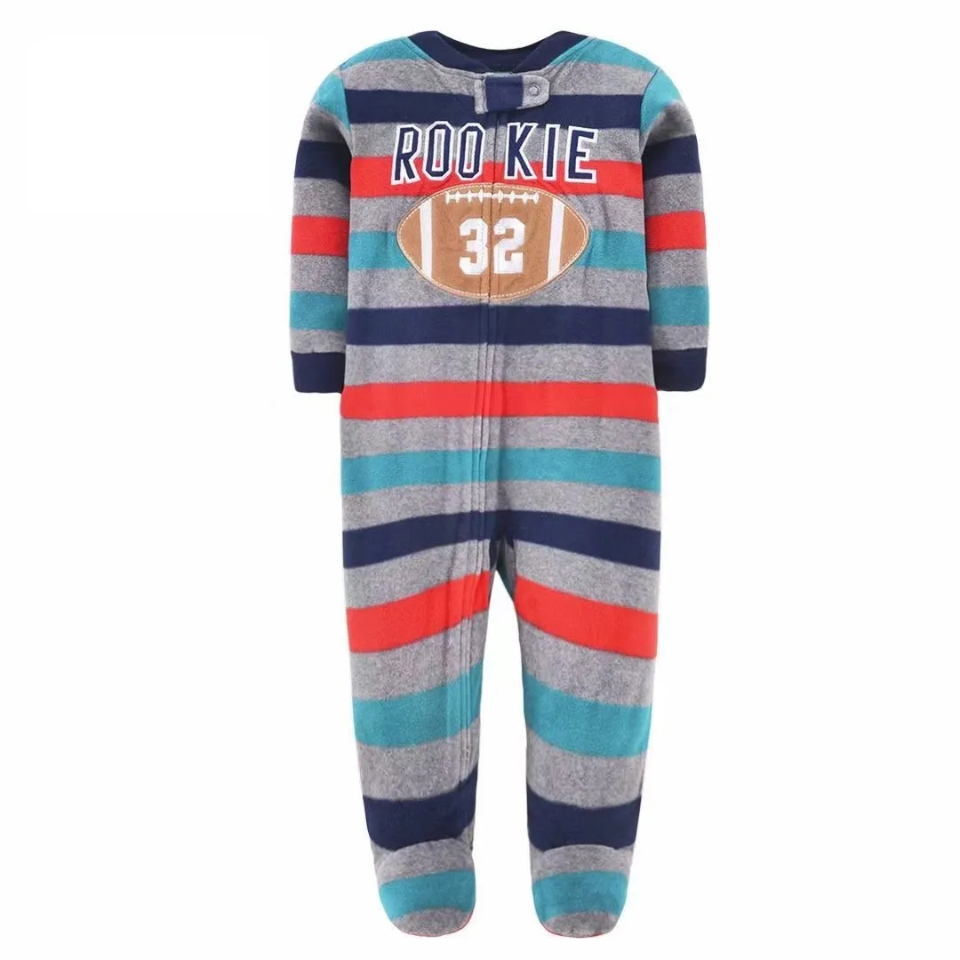 Cartoon Design Fleece Footless Pyjamas For Babies