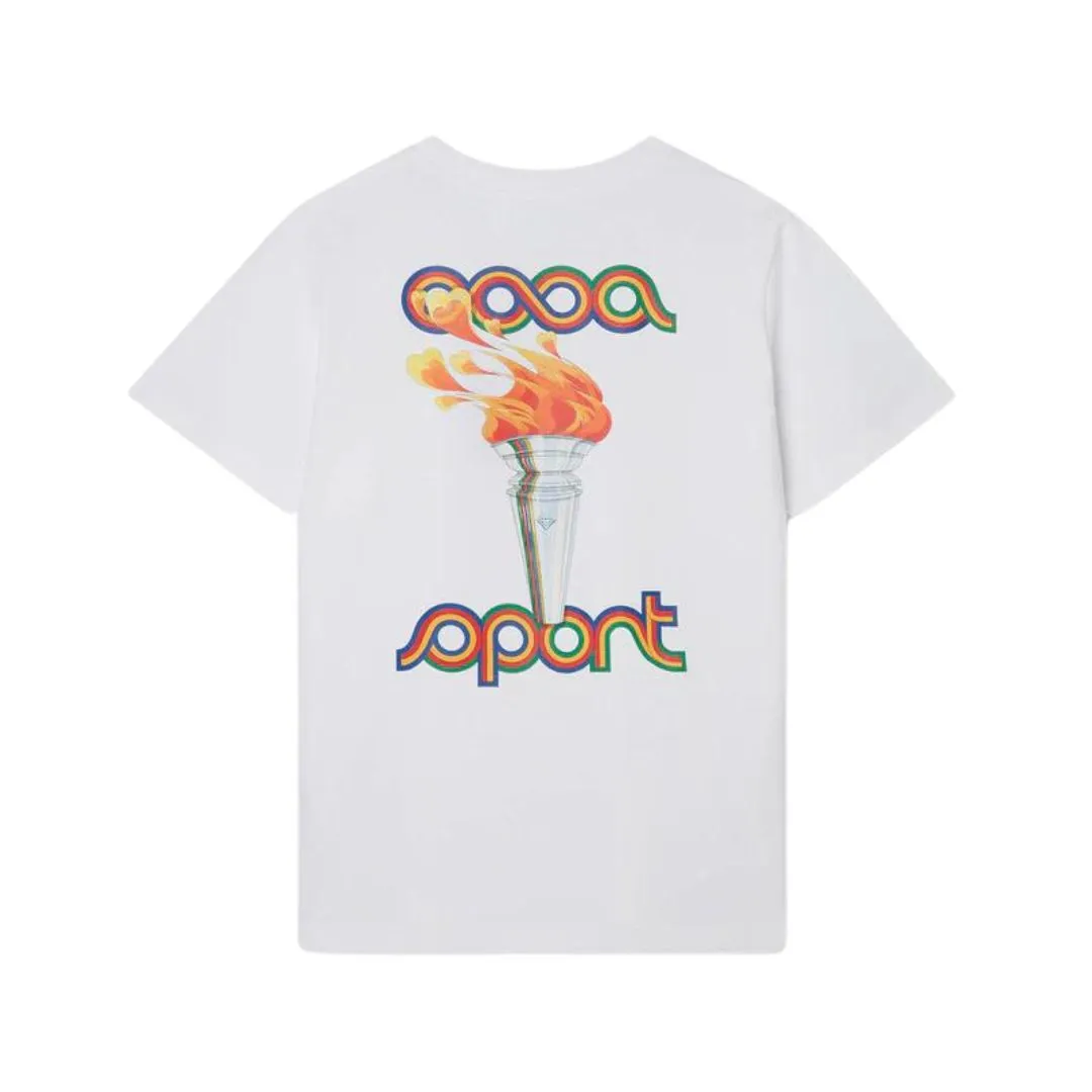 CASABLANCA LA FLAME DU SPORT T-SHIRT WHITE